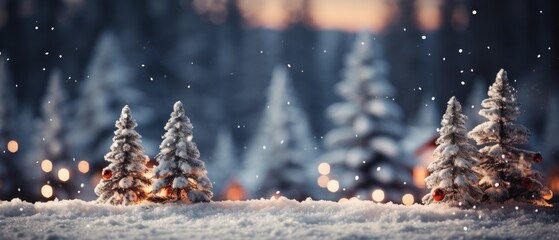 Blurred winter background with Christmas decorations. Generative AI