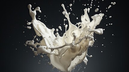 Obraz na płótnie Canvas milk splash isolated on black