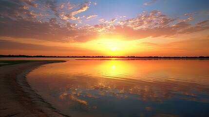 sunset over the sea