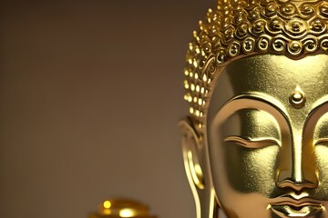 golden buddha face - obrazy, fototapety, plakaty