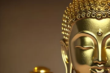 Deurstickers golden buddha face © Flor Zambecchi
