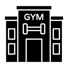 Gym Building Glyph Icon