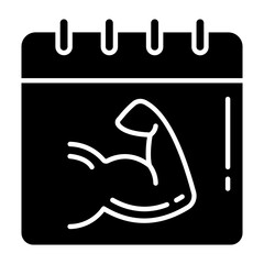 Exercise Calendar Glyph Icon