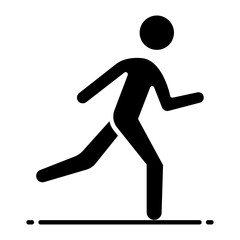 Fototapeta na wymiar Running Exercise Glyph Icon