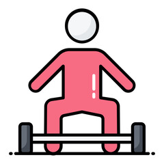 Weightlifter Line Color Icon