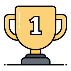 Trophy Line Color Icon