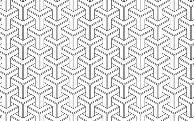 Abstract isometric and geometric pattern design with black background. Simple graphic design. Trendy hipster sacred geometry. Seamless vector background. Graphic modern pattern. 