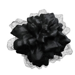 3D Black Abstract Shape. Cut Out.