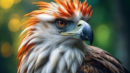 Fototapeta premium The Philippine eagle is one of the most endangered bird species in the world. Photo Ai generated