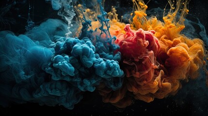 Colorful smoke. Generative AI