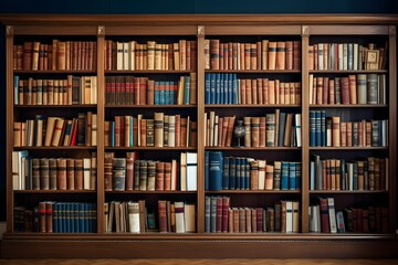 Ein großes, vielfältiges Bücherregal.