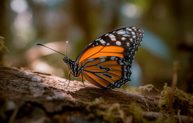 Fototapeta na wymiar monarch butterfly on a plant