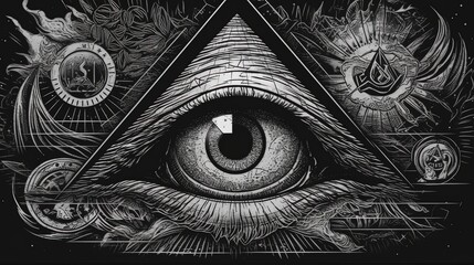 Illuminati eye. Generative AI