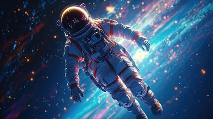 Fototapeta na wymiar Astronaut in magical space. Generative AI