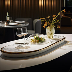 table setting at restaurant