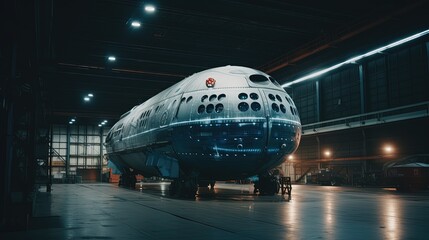 Fantastical spaceship. Fantastic airplane. Generative AI