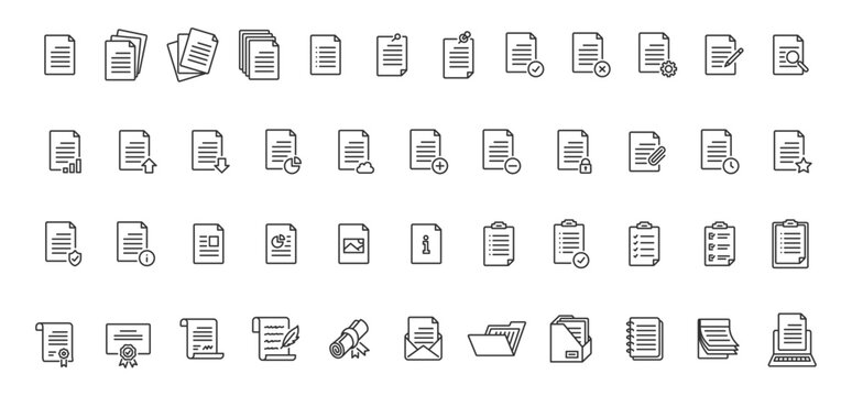 Documents icon set