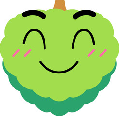 Custard Apple Face Happy Blush Over Smile