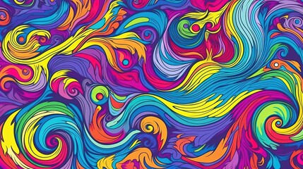 Fototapeta premium Liquid psychedelic pattern. Generative AI