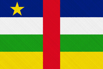 Flag of Central African Republic on a textured background. Concept collage.