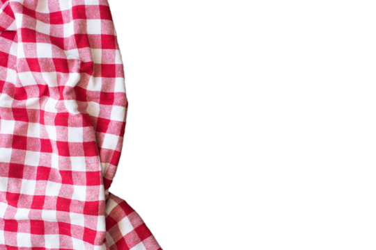 Part of checkered napkin, untucked with transparencies, PNG format
