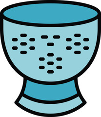 Colander utensil icon outline vector. Cooking strainer. Kitchen sieve color flat