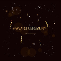 Black award ceremony on dark background. Black luxury background. Business concept. Luxury premium graphic. Award luxury background. Modern graphics. Golden black award background.