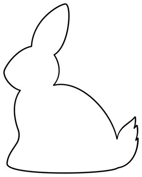 Rabbit outline. Easter bunny clipart. Coloring book page for children.