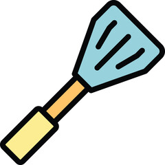Grill spatula icon outline vector. Kitchen cooking. Cutlery utensil color flat