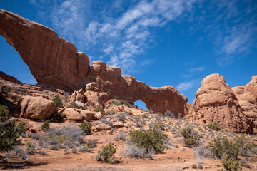 Moab, Utah, looking at the amazing rock formations created due to erosion from wind and water