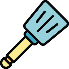 Spatula tool icon outline vector. Cooking kitchen. Bbq grill color flat