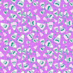 Halloween cartoon candy seamless sugar monster pattern for wrapping paper and fabrics and kids clothes print