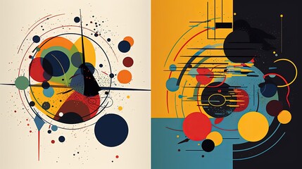 Obraz premium Collage of circles vector pattern. Generative AI