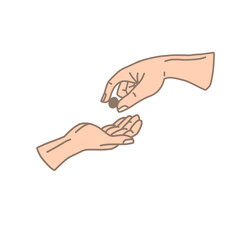 Illustration of a hand giving something