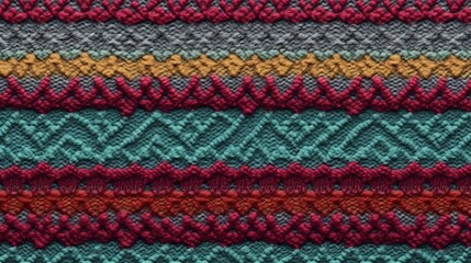 Fototapeta premium Knitted colorful fabric texture. Generative AI