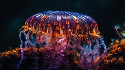Fractal jellyfish. Generative AI