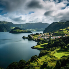 lake and mountain azores