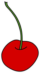 Cartoon cherry icon. 