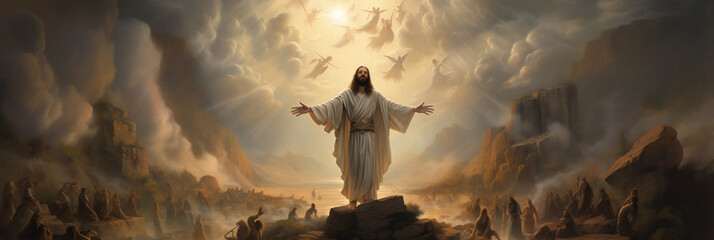 Ascension of Jesus Christ to Heaven - obrazy, fototapety, plakaty