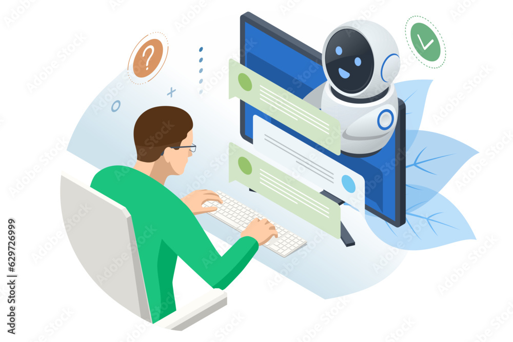 Poster isometric artificial intelligence, knowledge expertise intelligence learn. internet connect chatgpt 