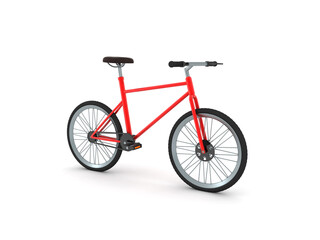 3D Rendering of a red bicycle