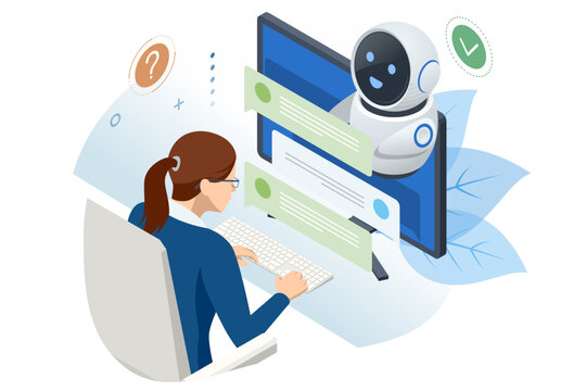 Isometric Artificial Intelligence, Knowledge Expertise Intelligence Learn. Internet connect Chatgpt Chat with AI, Artificial Intelligence.