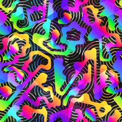 Rainbow abstract geometric seamless pattern