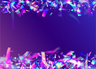 Carnival Sparkles. Flying Art. Blur Burst. Retro Celebrate Backdrop. Violet Metal Texture. Digital Foil. Rainbow Background. Holographic Confetti. Blue Carnival Sparkles
