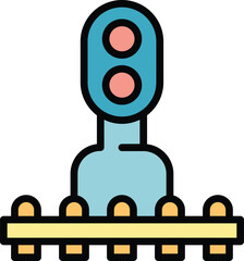 Security railroad icon outline vector. Railway light. Stop safety color flat
