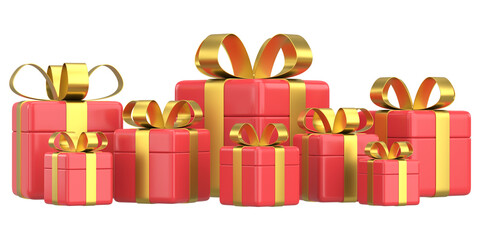 3D gift box. 3D illustration.