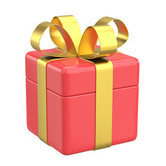 3D gift box. 3D illustration.