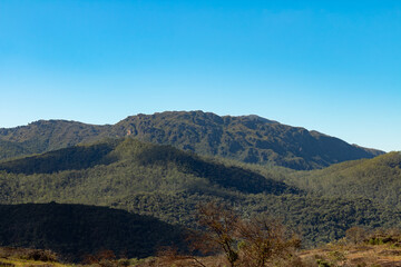 Mountain landscape photography in Lavras Novas, Ouro Preto district, Minas Gerais, Brazil.