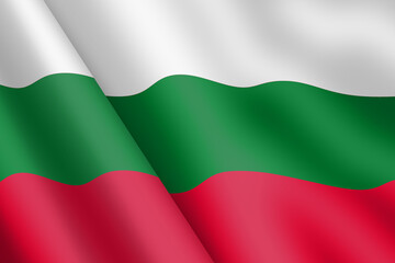 Bulgaria waving flag 3d illustration wind ripple