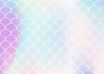 Mermaid scales background with holographic gradient.